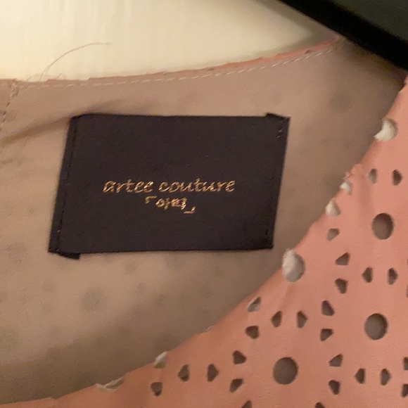 Medium Light Rose Pink Vegan Faux Leather Top - Picture 3 of 5